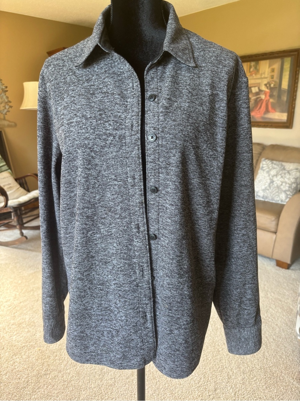 Lee Gray Button-Front Shirt Jacket
